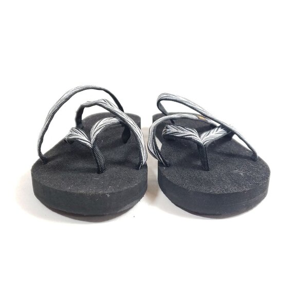 Teva Flip Flops Black & Grey Strappy Sandals Women's Size 8 - Picture 6 of 9